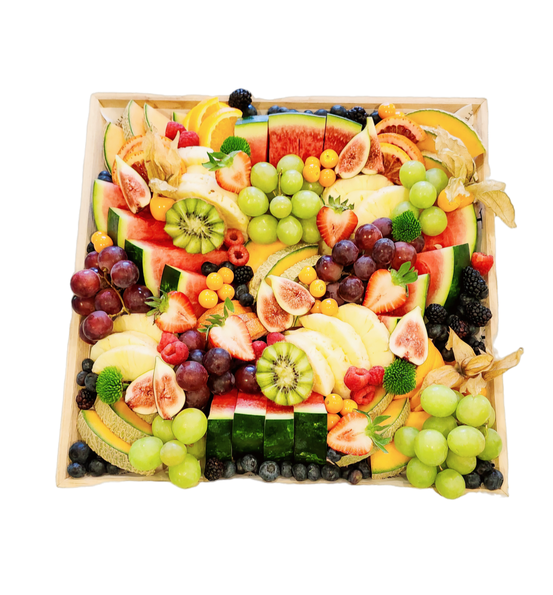 Delight your senses with our exquisite fruit grazing platter - a true feast for the eyes and taste buds! Meticulously curated by our expert fruit artisans, this platter is a celebration of nature's sweetest bounty, showcasing the finest and freshest seasonal fruits